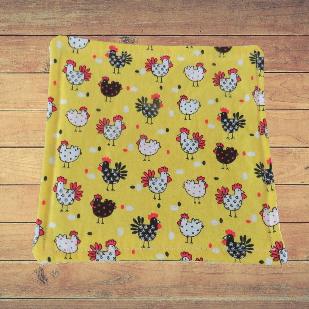 Jar Gripper, Handmade Jar Opener, Yellow with Little Chickens